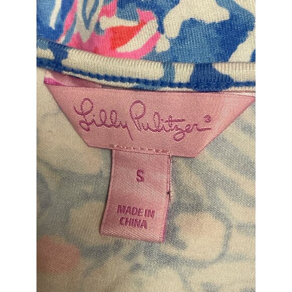 Lilly Pulitzer Women's Blue Tropical Floral Belted Sleeveless Romper Size Small - Picture 5 of 9